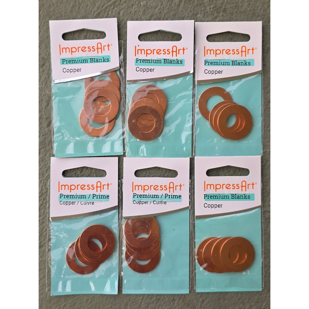 ImpressArt Premium Blanks Copper Washer Metal Stamping Jewelry Lot of 6 Packs A4